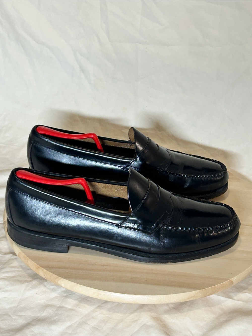 Bass Men’s Black Leather Penny Loafer Slip-On Dress Shoes Round Toe 12 M - Picture 2 of 8